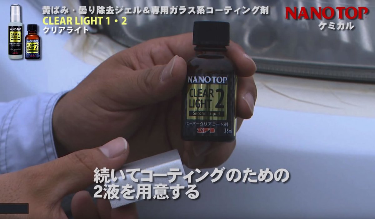 画像5: NANOTOP ヘッドライト黄ばみ・曇り除去&専用ガラス系コーティング剤 クリアライト1液・2液 (5)