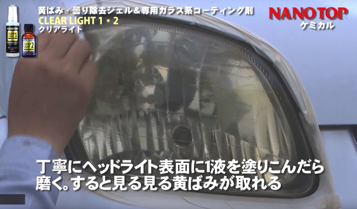 画像3: NANOTOP ヘッドライト黄ばみ・曇り除去&専用ガラス系コーティング剤 クリアライト1液・2液 (3)