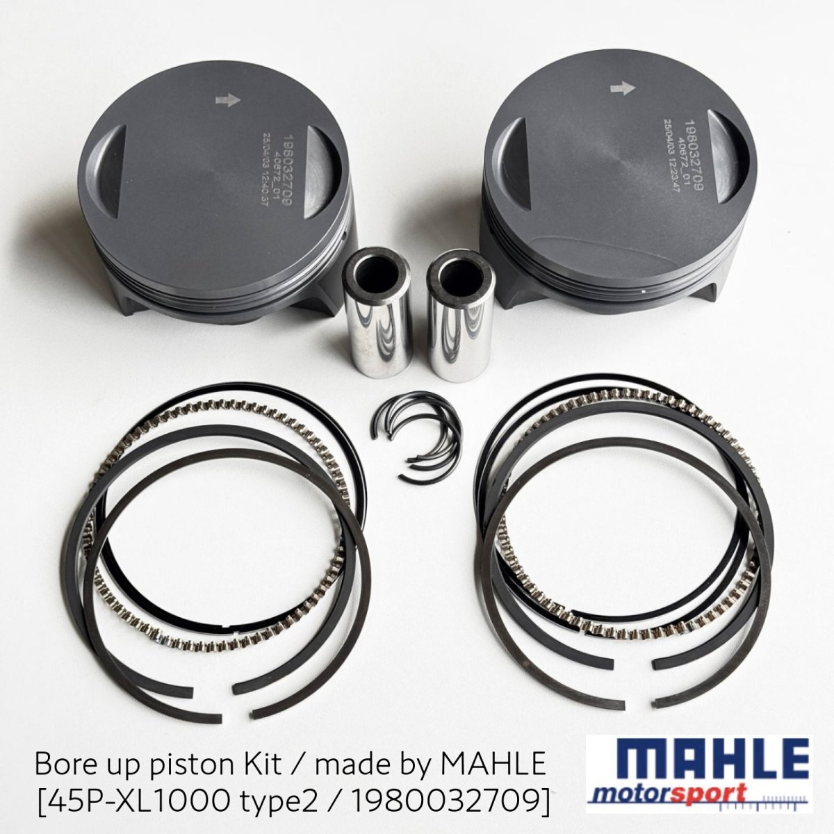 画像1: [新型] スポーツスター専用 883→1000ccピストンキット タイプ2 / Bore up piston Kit / made by MAHLE (1)